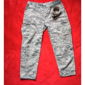 U.S Air Force Airman Battle Uniform Pants Trousers Digital Tiger Camo W/Belt 40S